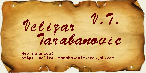 Velizar Tarabanović vizit kartica